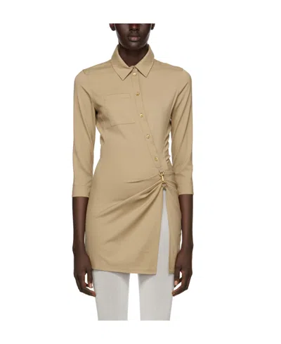 Jacquemus Ruched Long-sleeved Top In Nude