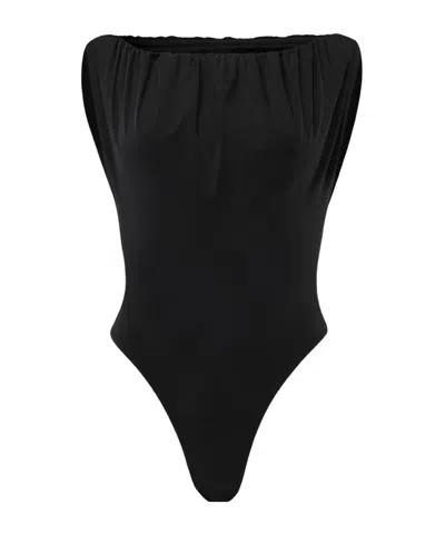 Jacquemus Ruched One-piece Swimsuit In Animal Print