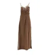 Jacquemus Gathered Long Lingerie Dress In Red