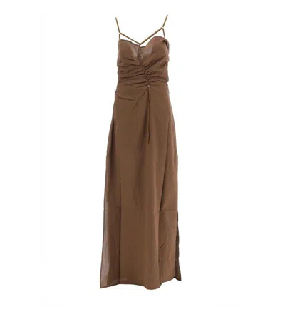 JACQUEMUS RUCHED SLIP FLARED DRESS