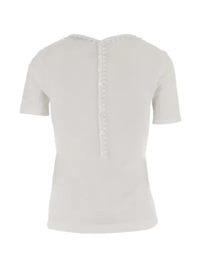 Jacquemus Ruffled Buttoned T-shirt In White