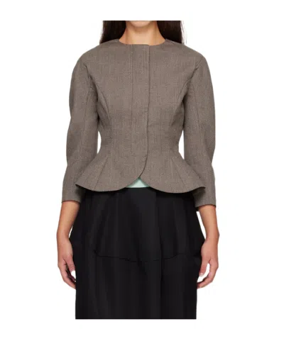 Jacquemus Ruffled Jacket In Brown