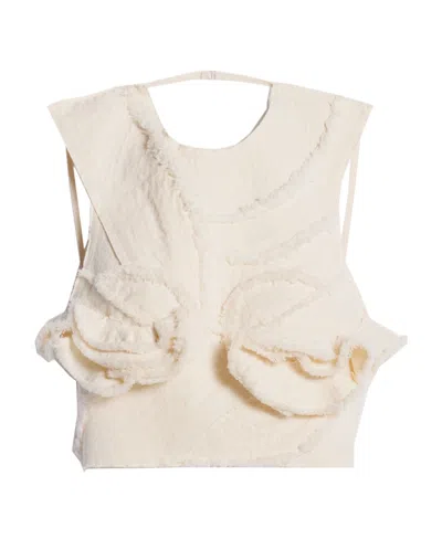 Jacquemus Ruffled Vest In White | ModeSens