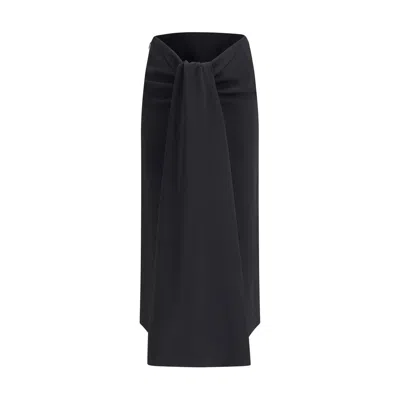 JACQUEMUS SABLIER DRAPED MIDI SKIRT