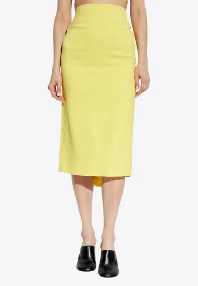 Jacquemus Sablier High-rise Midi Skirt In Yellow