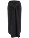 Jacquemus Women Sablier Draped Midi Skirt In Black