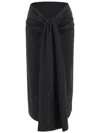 Jacquemus Women Sablier Draped Midi Skirt In Black