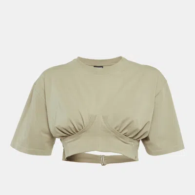 Pre-owned Jacquemus Sage Green Jersey Caraco Cropped T-shirt M