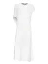 Jacquemus White Long Dress With Round Neck And Maxi Cut-out On The Rear In Viscose Blend Woman In White