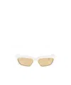 Jacquemus Salon Angular Rectangle Frame Sunglasses In White