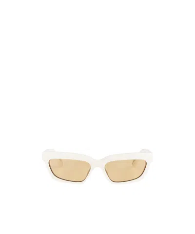Jacquemus Salon Angular Rectangle Frame Sunglasses In White
