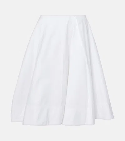 JACQUEMUS SALON COTTON POPLIN MIDI SKIRT