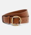 Jacquemus Adjustable Dual-tone Buckle Belt Stitching In Brown