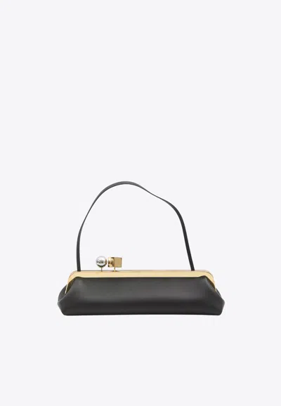 Jacquemus Salon Leather Clutch Bag In Black