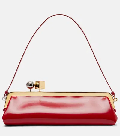 Jacquemus Salon Leather Clutch In Red