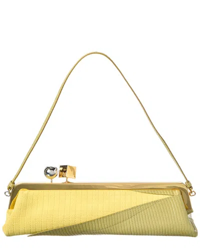 JACQUEMUS JACQUEMUS SALON MAIS SUEDE & LEATHER CLUTCH