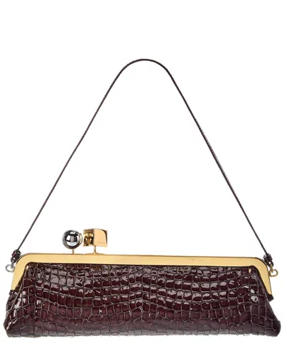 Jacquemus Salon Patent Clutch In Brown