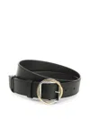 Jacquemus Salon Leather Belt Slim Adjustable Design In Black