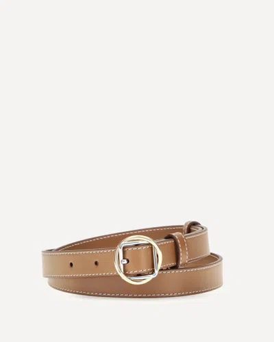 Jacquemus Salon Slim Leather Belt In Beige