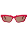 Jacquemus Salon Cat-eye Sunglasses In Red/ Silver/ Grey