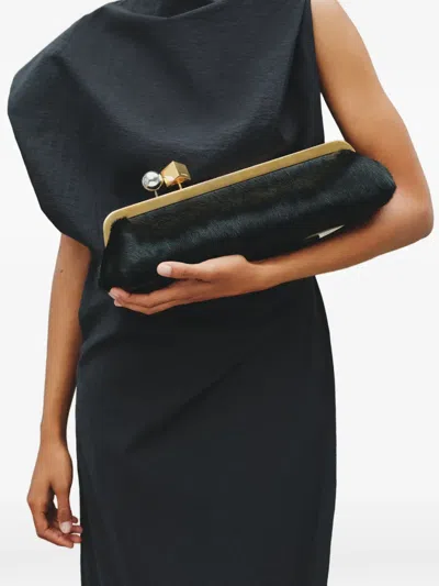 Jacquemus Salon Top-handle Clutch Bag In Black