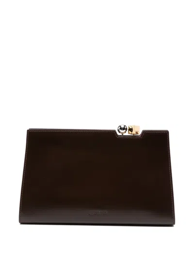 Jacquemus Salon Top-handle Clutch Bag In Burgundy