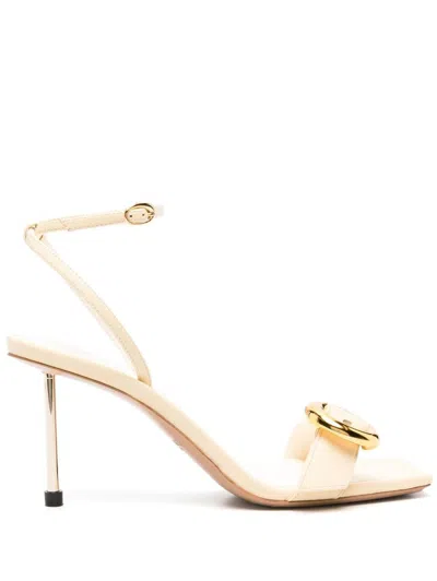 Jacquemus 80mm Regalo Leather Sandals In Beige