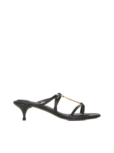 Jacquemus Les Sandales Basses Pralu Leather Sandal In Black