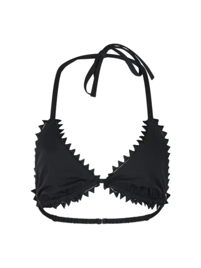 JACQUEMUS JACQUEMUS SATIN FINISH TRIANGLE BIKINI TOP