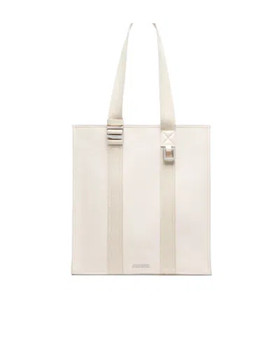 Jacquemus Satin Handbag In White