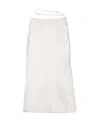 Jacquemus La Jupe Notte Stretch Satin Midi Skirt In White