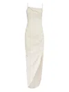 Jacquemus Saudade Draped Open-back Maxi Dress In Neutral
