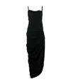 Jacquemus Saudade Ruched Evening Gown In Black