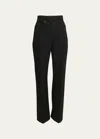 Jacquemus Le Pantalon Sauge Wool High Waist Flare Leg Pants In Black