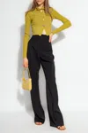 Jacquemus Le Pantalon Sauge Wool Twill High Pants In Black