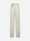 Jacquemus Sauge Viscose And Linen Trousers In Light Beige