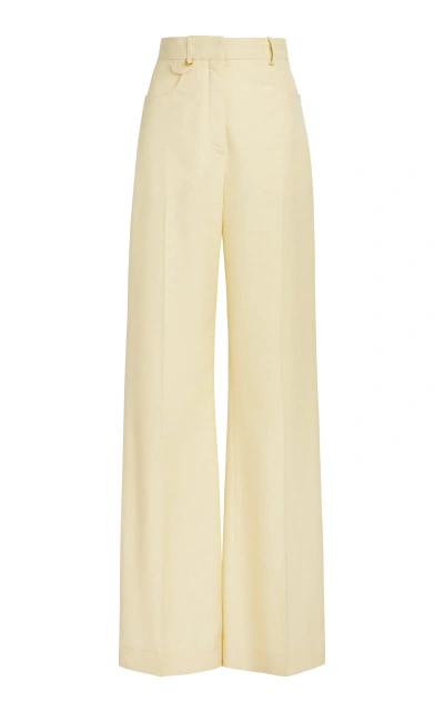 Jacquemus Sauge Woven Wide-leg Trousers In Yellow