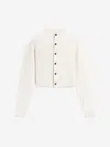 Jacquemus Womens Off-white The Scala Croc-embossed Woven-stretch Cardigan