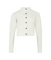 Jacquemus Womens Off-white The Scala Croc-embossed Woven-stretch Cardigan In Off White