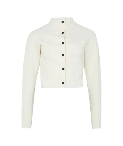 Jacquemus Scala High-neck Cropped Cardigan In Neutral