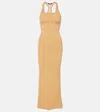 Jacquemus Maxi Racerback Dress Textured Fabric In Beige