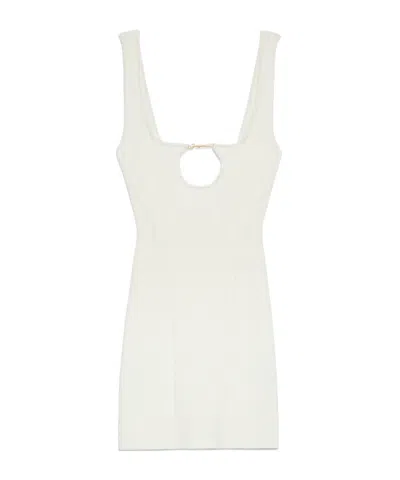 Jacquemus Scalloped Mini Dress In White
