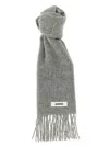 Jacquemus Men Grey Fringed Edges Rectangular Shape Brushed Texture In Gray