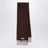 Jacquemus Fringed Brown Mohair-alpaca Blend Scarf In Brown