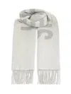 Jacquemus Fringed Wool-jacquard Scarf In Gray