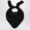 Jacquemus Gros Grain Logo Wool-blend Scarf In Black