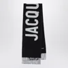 Jacquemus Brushed Finish Fringe Detailing Wraparound Scarf In Black