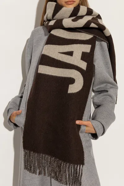 Jacquemus Scarf With Logo In Brown