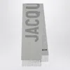 Jacquemus Grey Wool Scarf With Logo Women In Gray