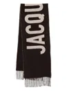 Jacquemus Logo-jacquard Wool Scarf In Black